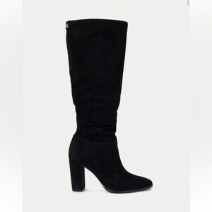 Ralph Lauren black suede Artizan Suede Tall Boot nwt